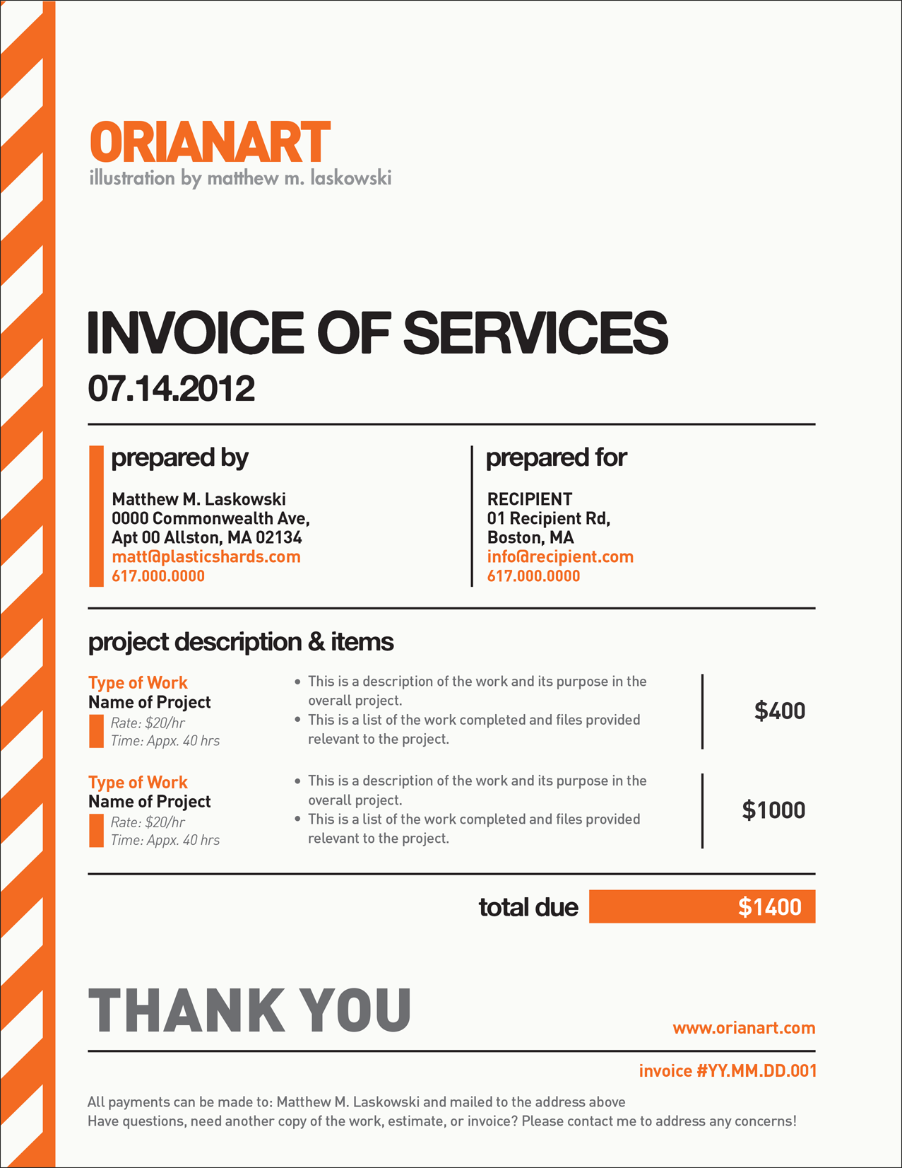 Freelance Photography Invoice Template