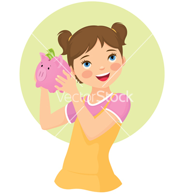 Girl Holding Money Clip Art