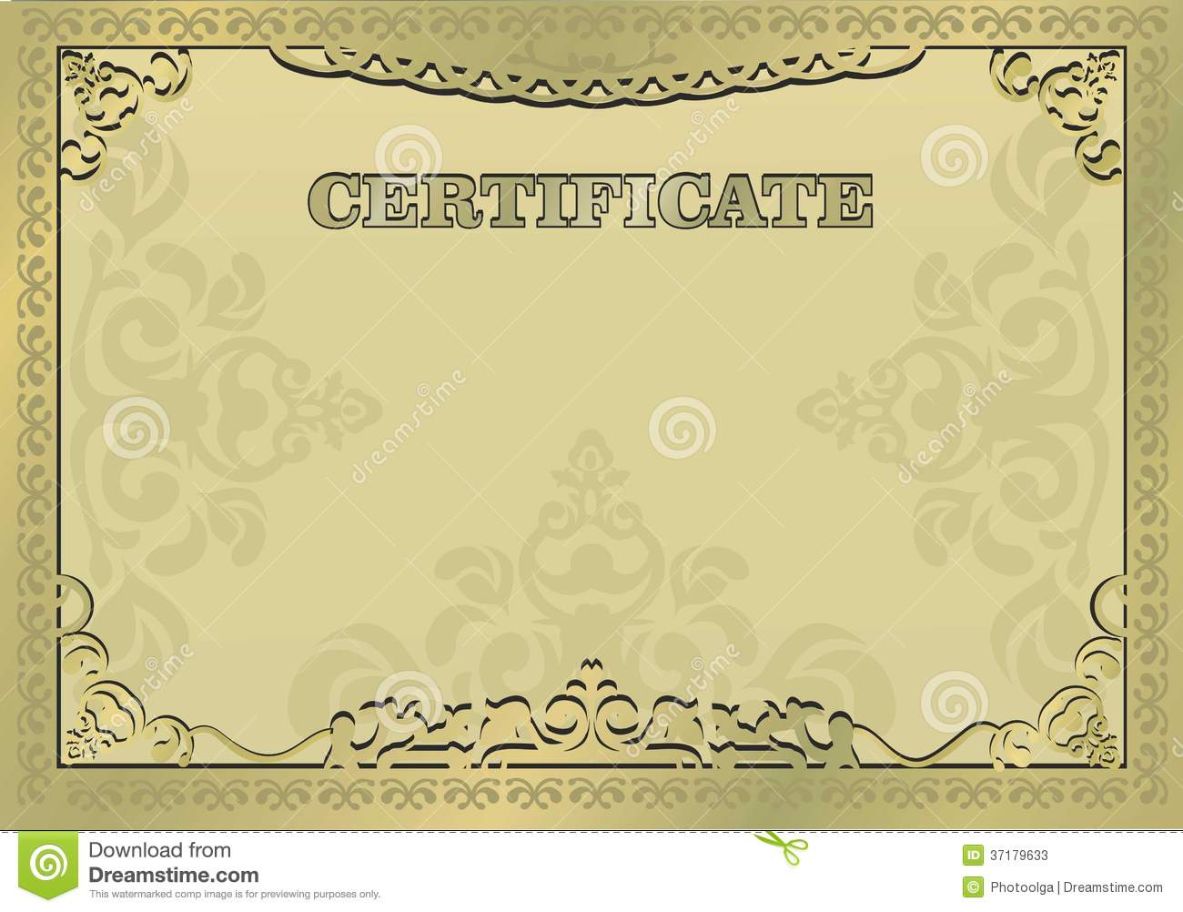 Gold Certificate Borders Vector