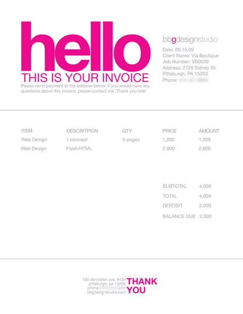 Graphic Design Invoice Template