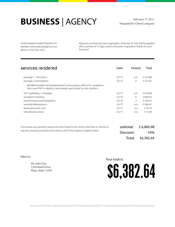 Graphic Design Invoice Template