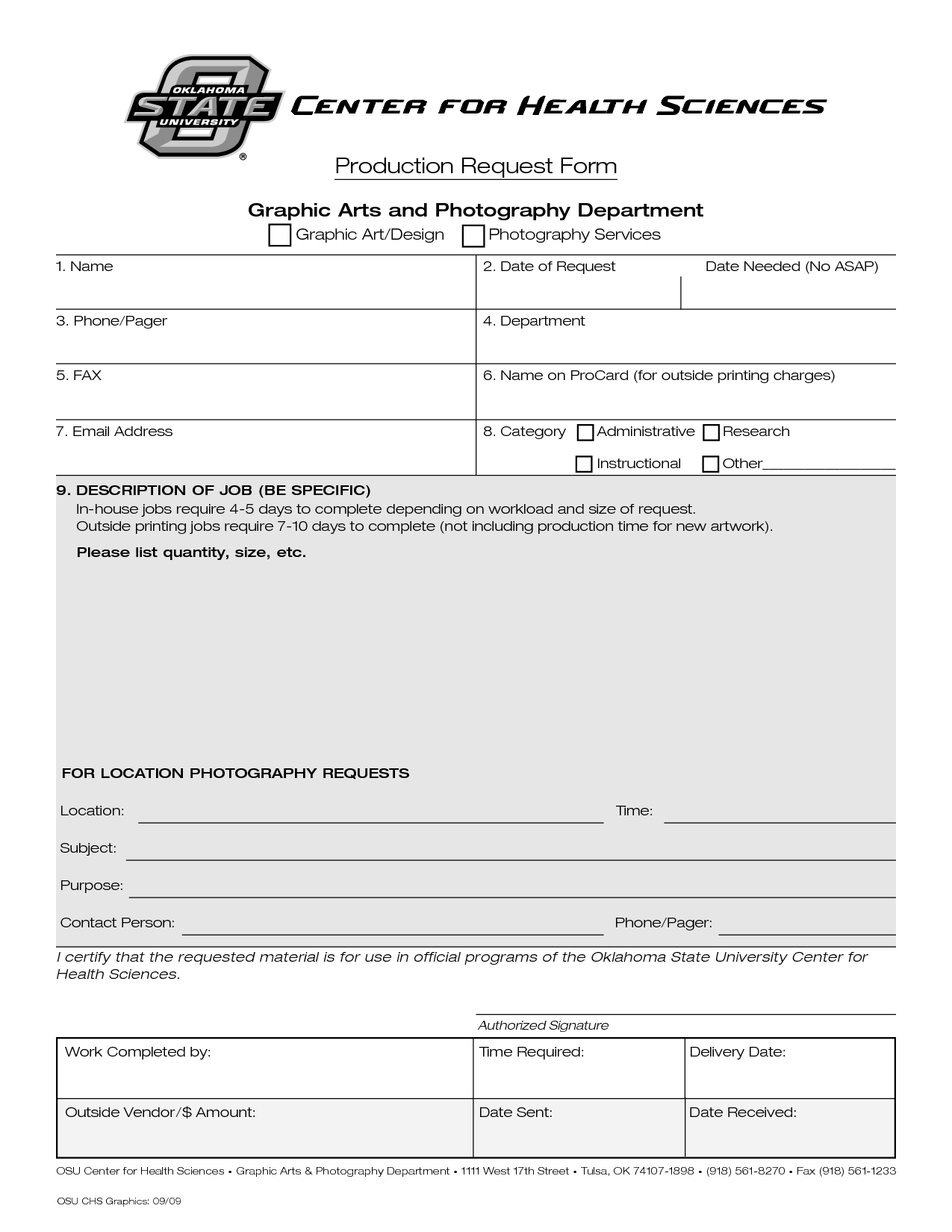 Graphic Design Request Form Template