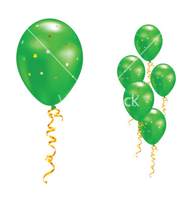 Green Birthday Balloon Vector