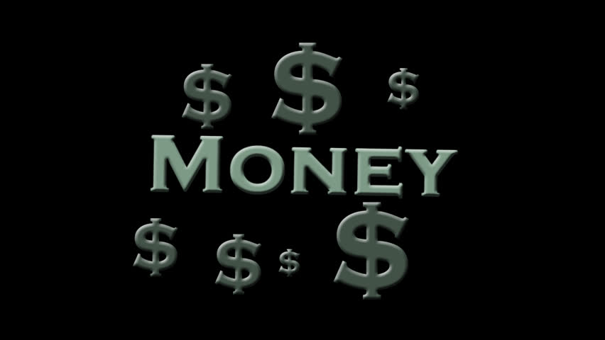 Green Money Sign with Black Background