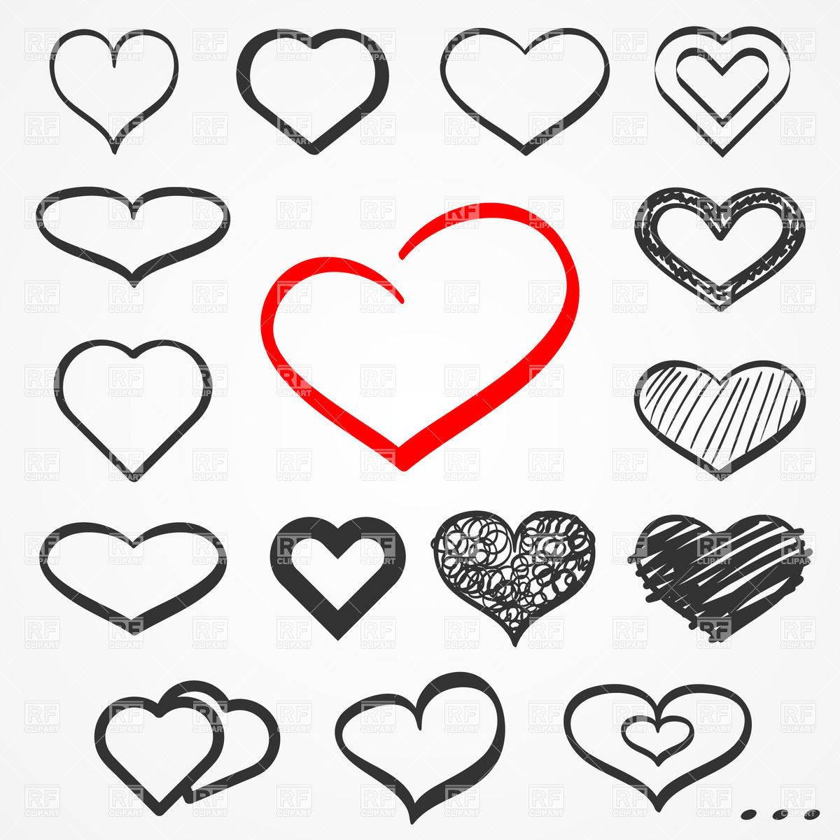 Hand Drawn Heart Vector