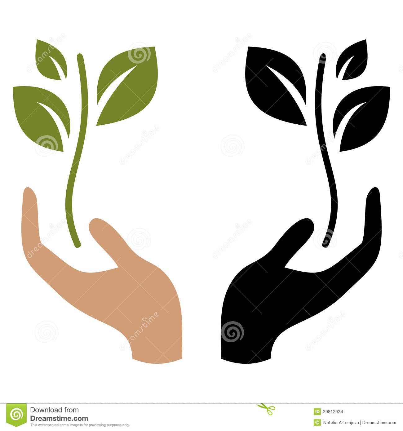 Hand Holding Plant Clip Art