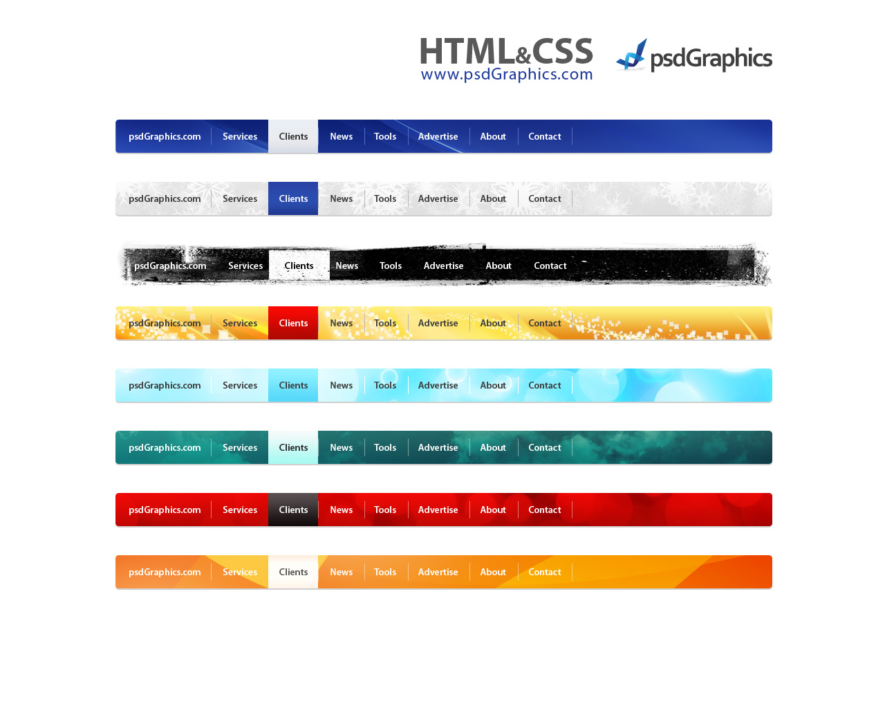 HTML Navigation Menu Examples