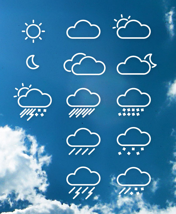 Line Vector Weather Icons Line Vector Weather Icons
