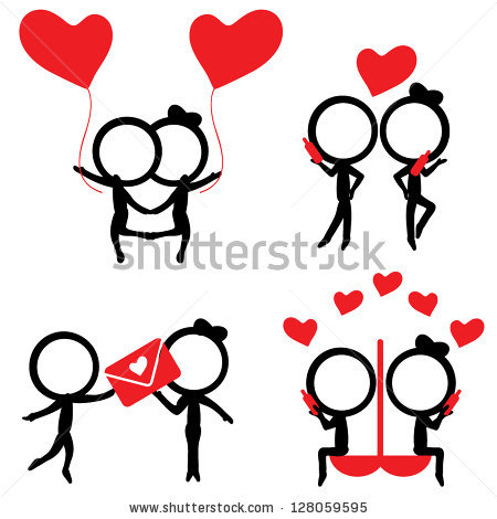 Love Couples Stick Figures