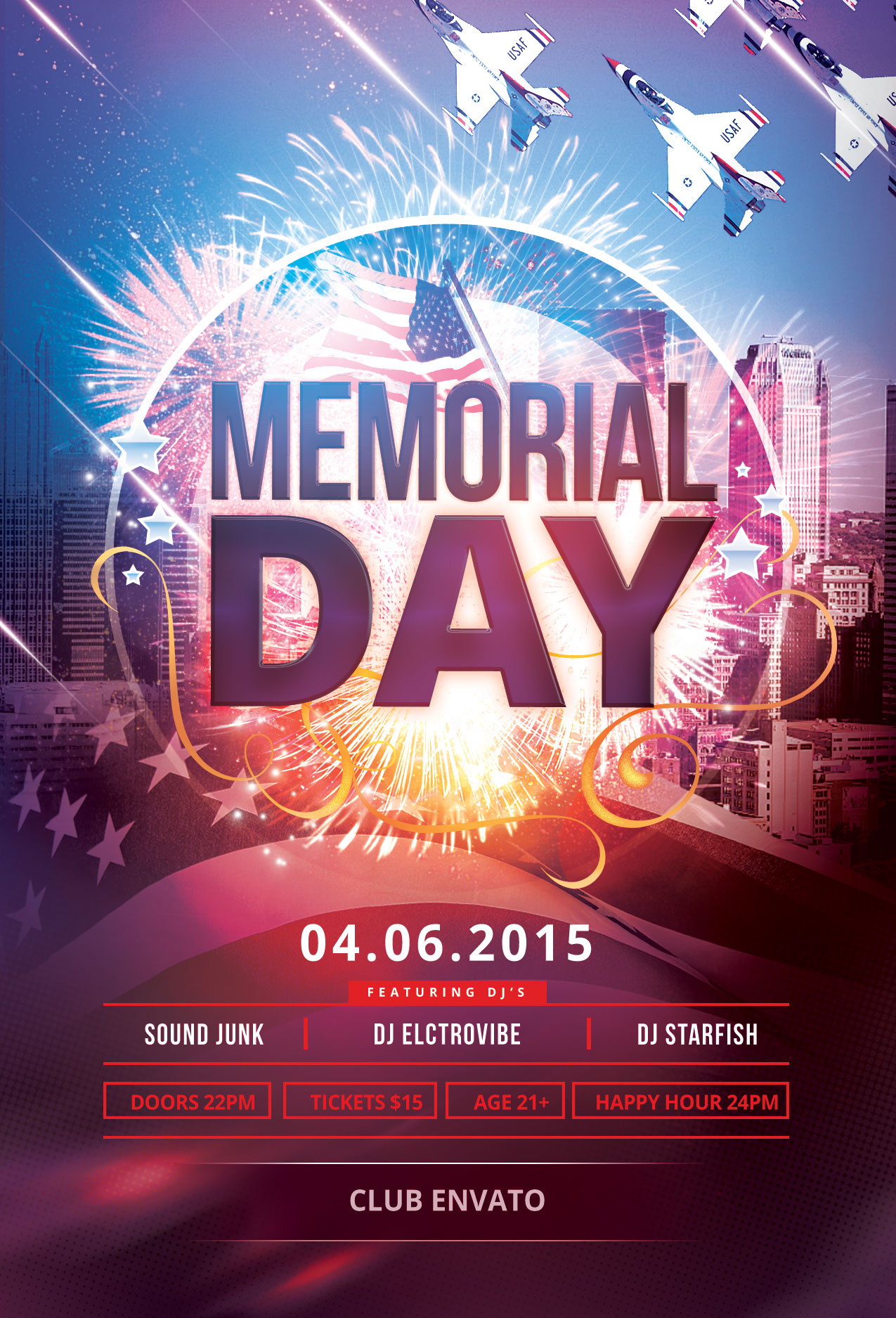 Memorial Day Flyer Template