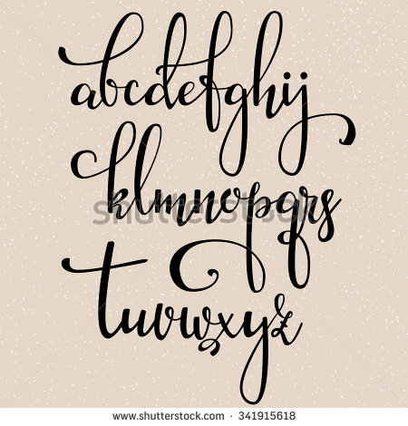 Modern Cursive Calligraphy Alphabet