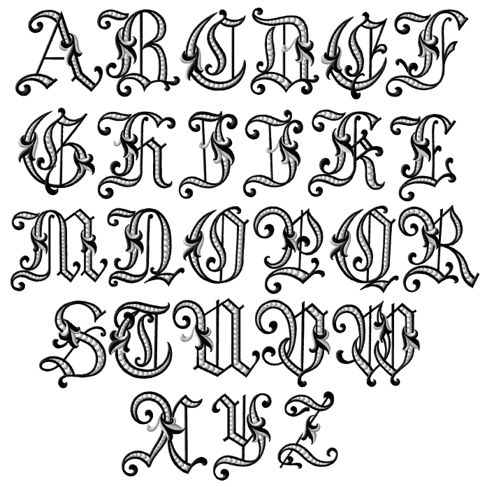 Old English Tattoo Letters Font