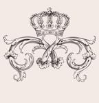 One Color Curves Vector Vintage Royal Crown Banner