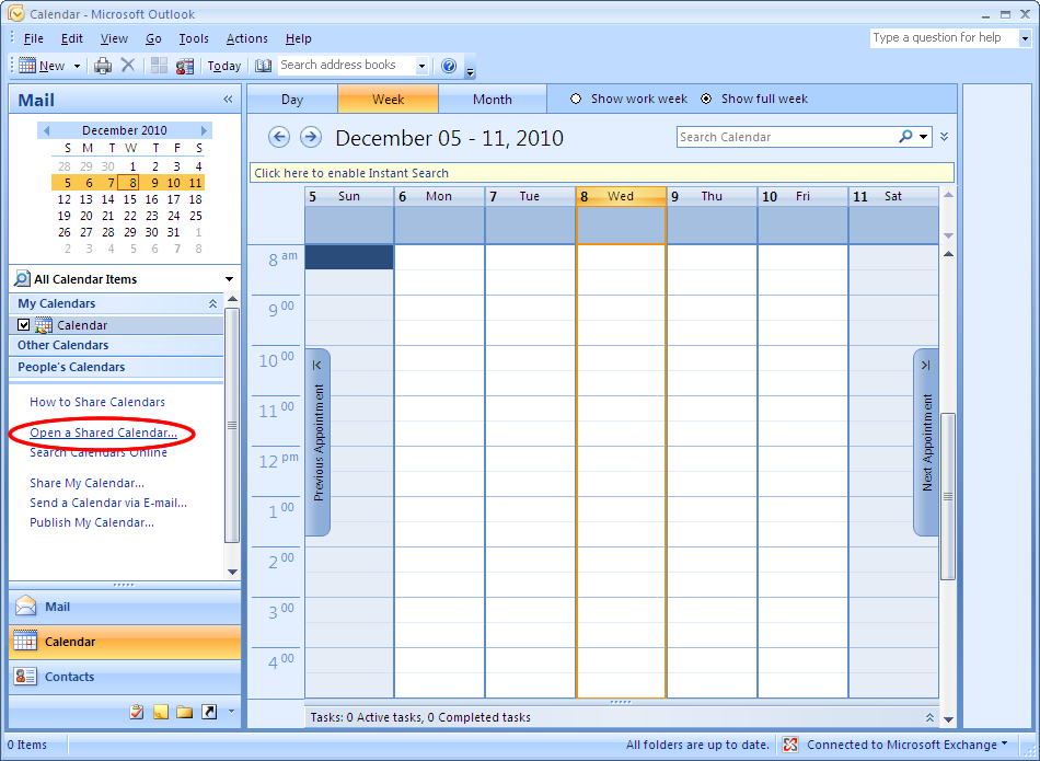 Outlook 2007 Calendar