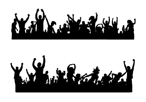 People Cheering Silhouette