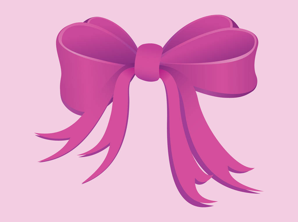 10 Pink Bow Vector Images