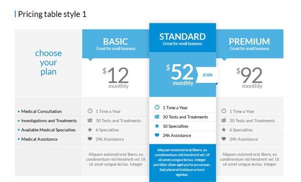 Pricing Table Templates Free