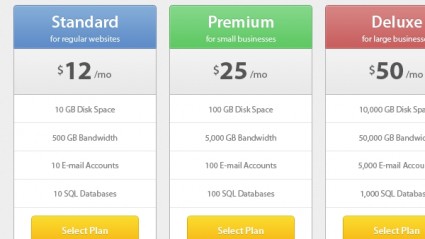 Pricing Tables Psd Free