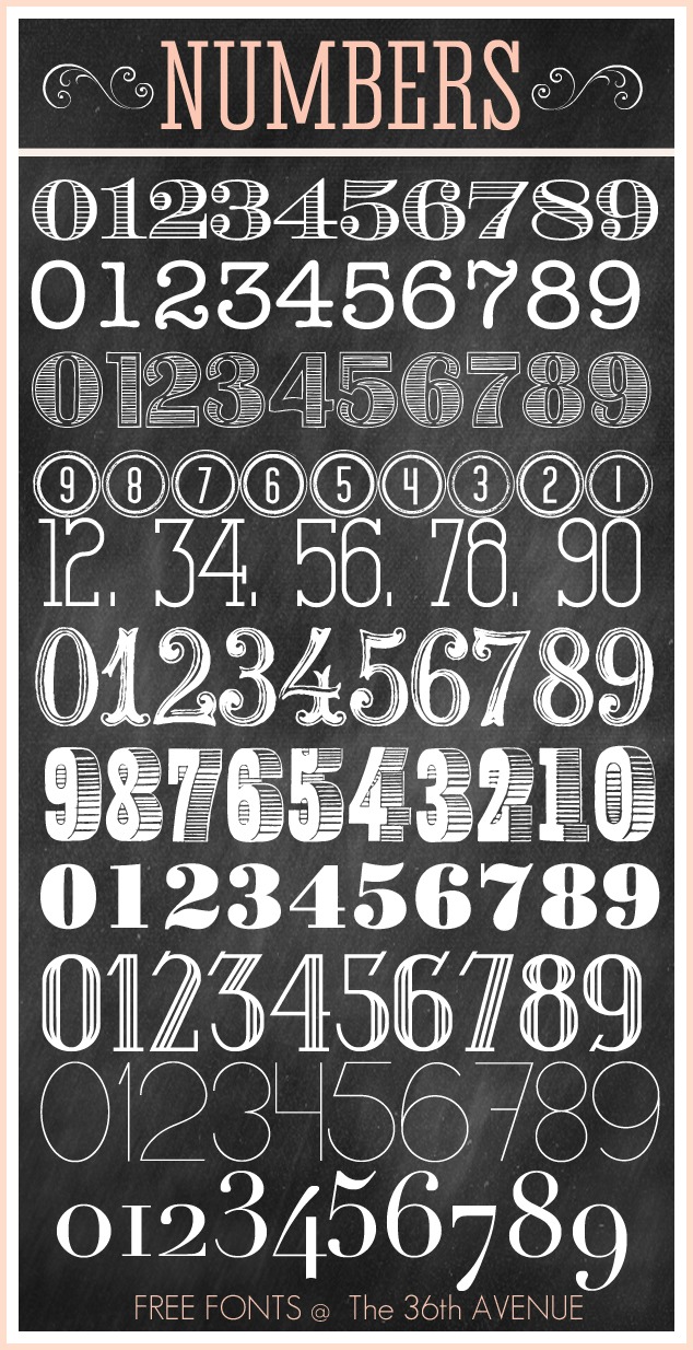 13 Number Fonts To Print Images