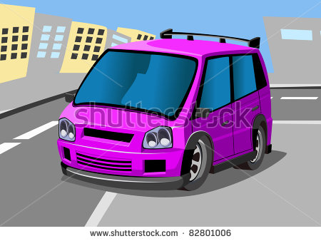 Purple Cartoon Car