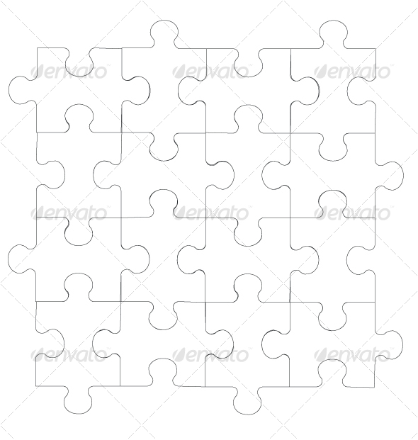 Puzzle Piece Template Shape Vector