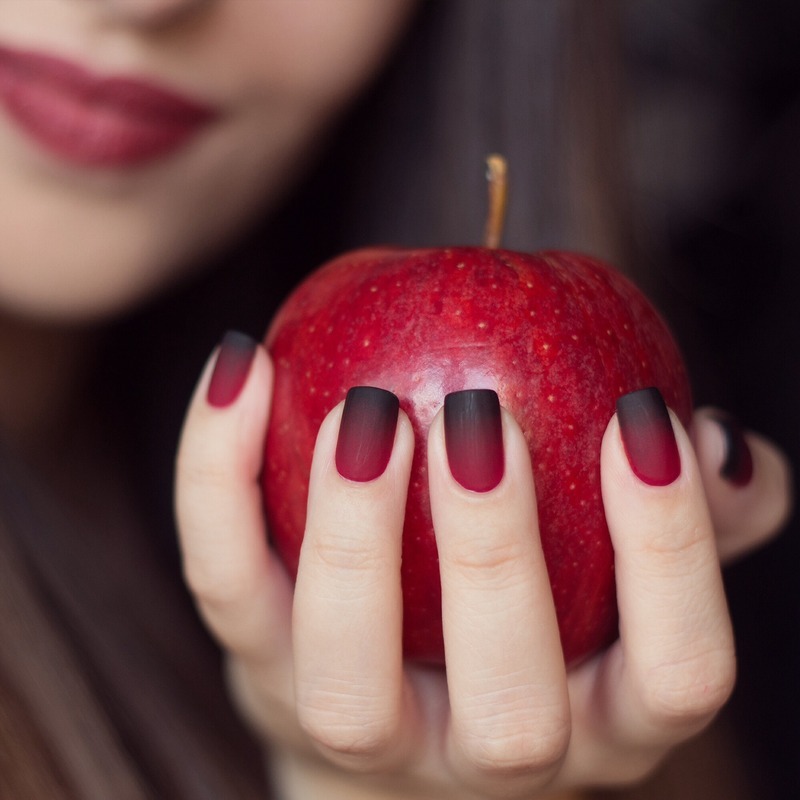 Red and Black Matte Nail Designs