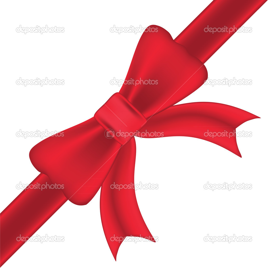 Red and White Bow Clip Art