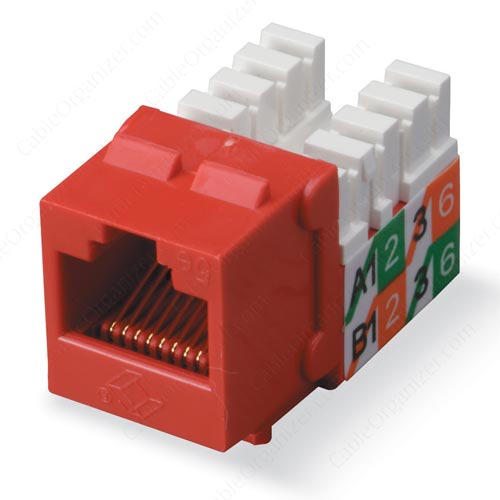 Red Blue Yellow Cat5 Ethernet Jack
