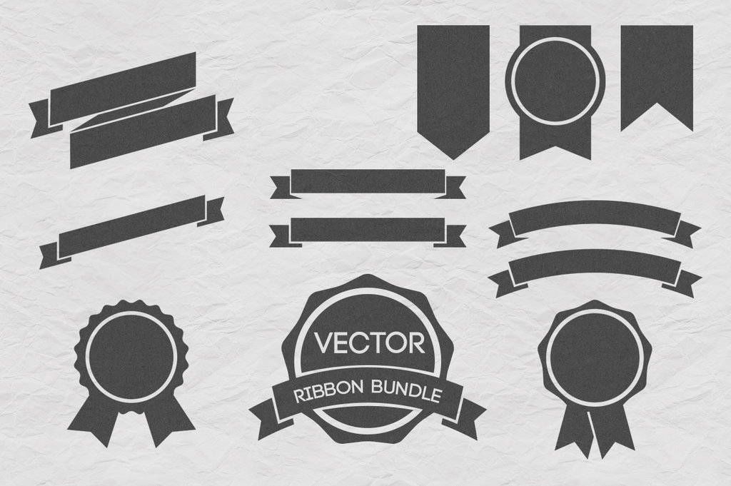 Ribbon Vector Shapes Photoshop