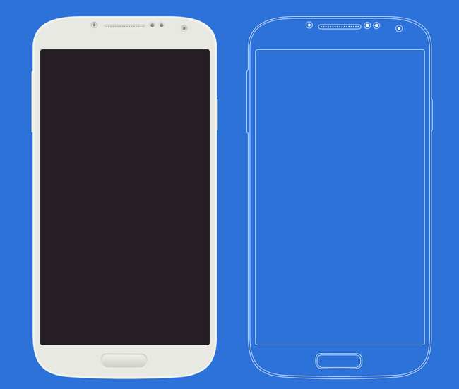 Samsung Galaxy Wireframe Template