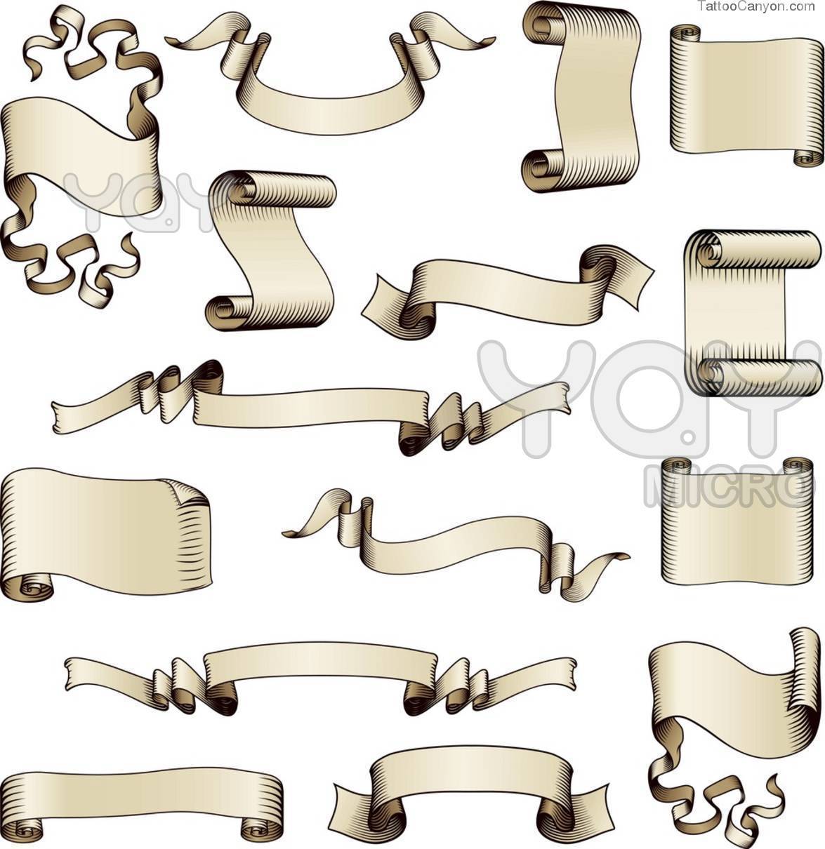 Scroll Banners Tattoo Design Scroll Banners Tattoo Design