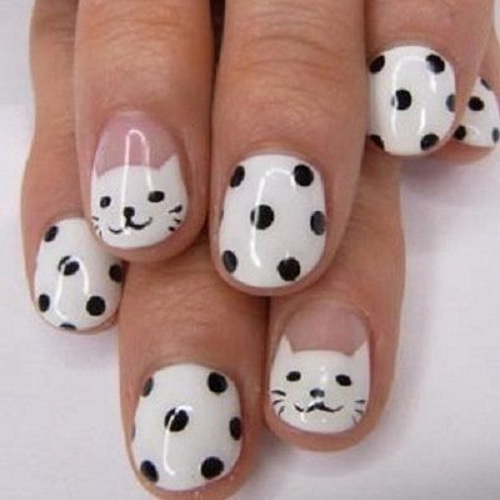 Short Nail Art Designs Cats