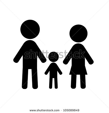 Silhouette Stick Figure Family