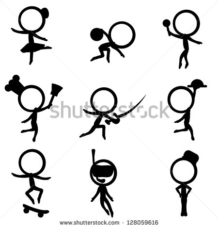 Stick Figure Silhouette Vector