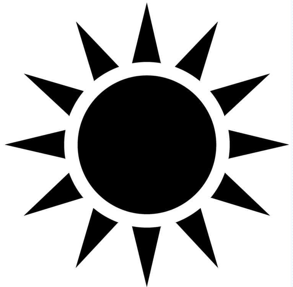 Sun Clip Art Black and White