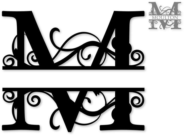 SVG Split Letter Monogram M