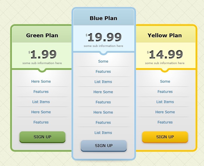 Table Design Template PSD