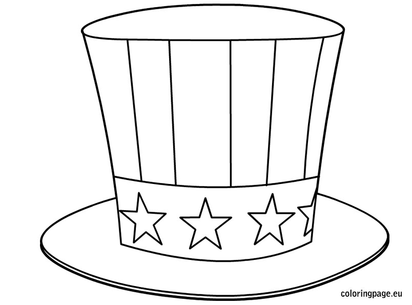 Uncle Sam Hat Coloring Page