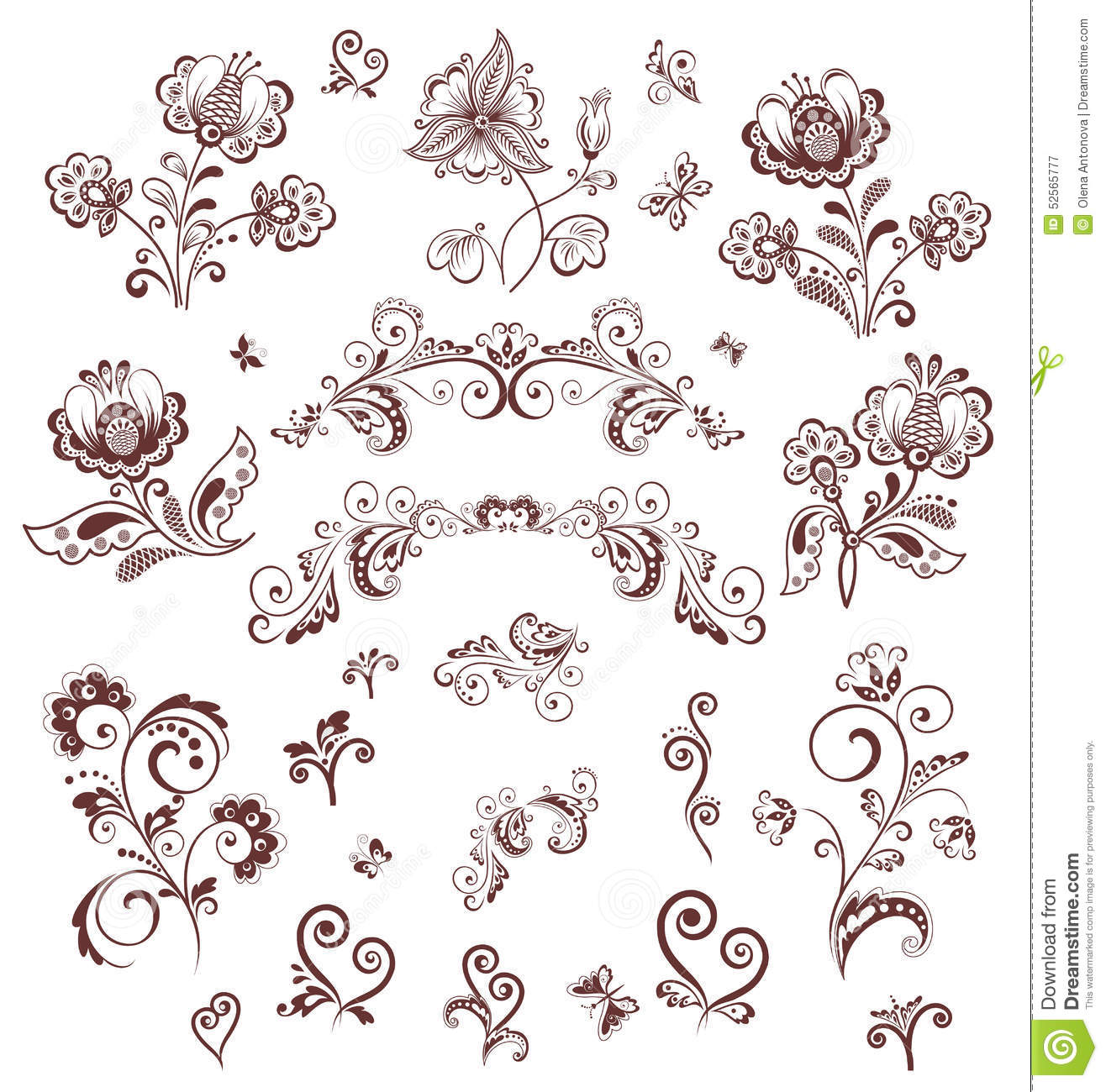 Vector Vintage Floral Header