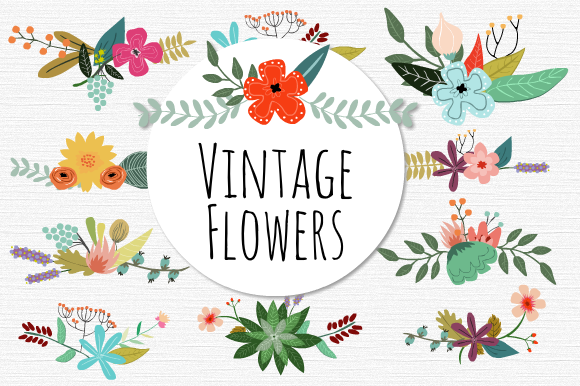 Vintage Flowers Vector