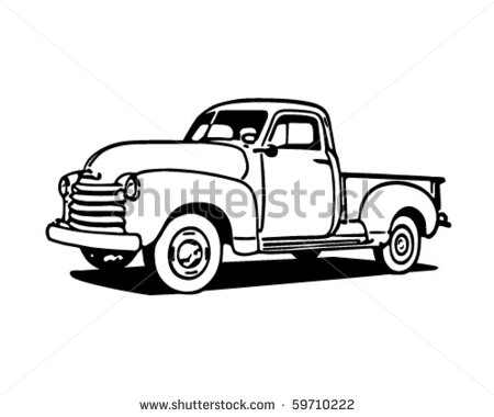Vintage Pickup Truck Clip Art