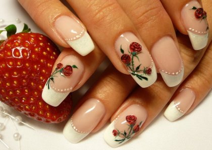 White Rose Nail Design