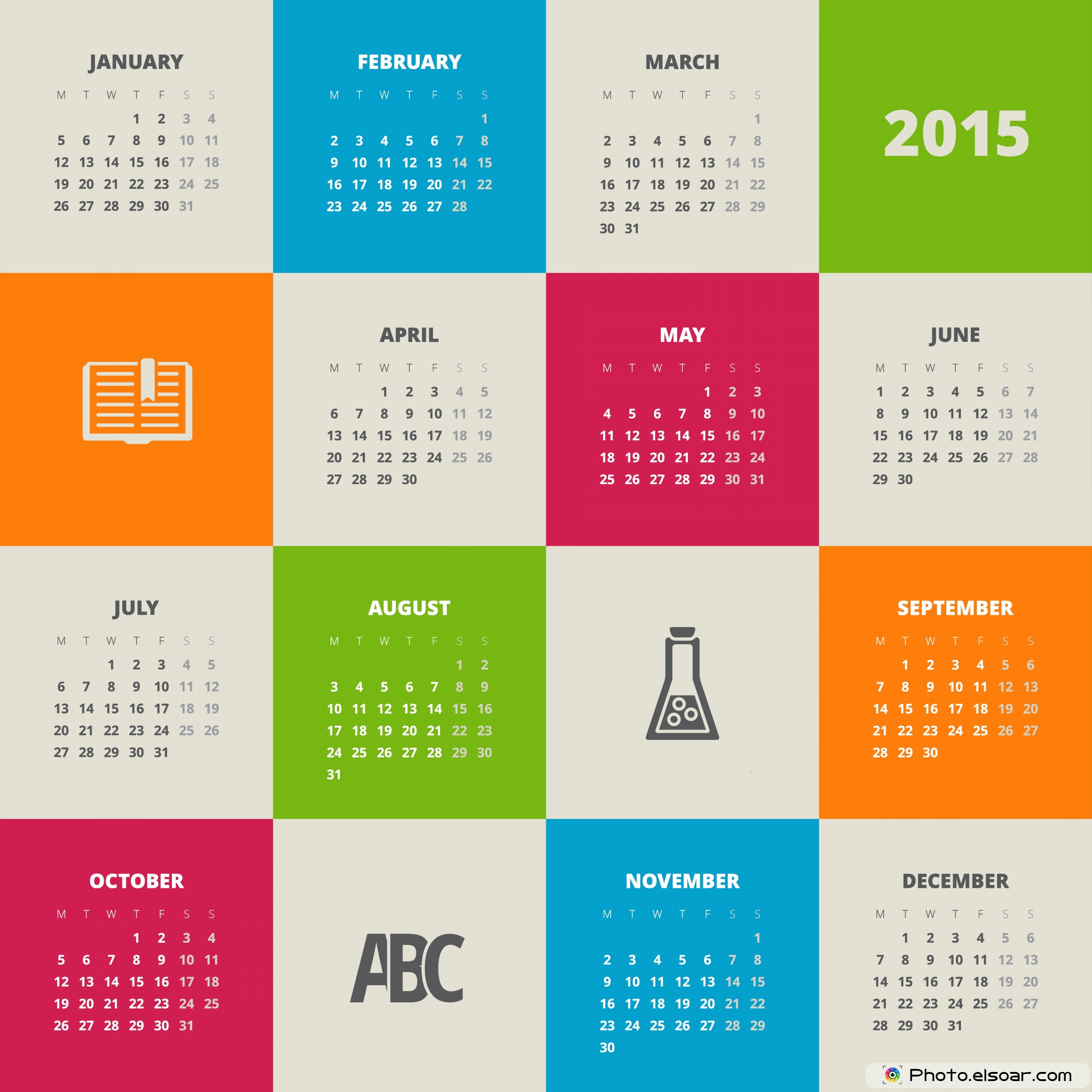 2015 Calendar Printable Free Design