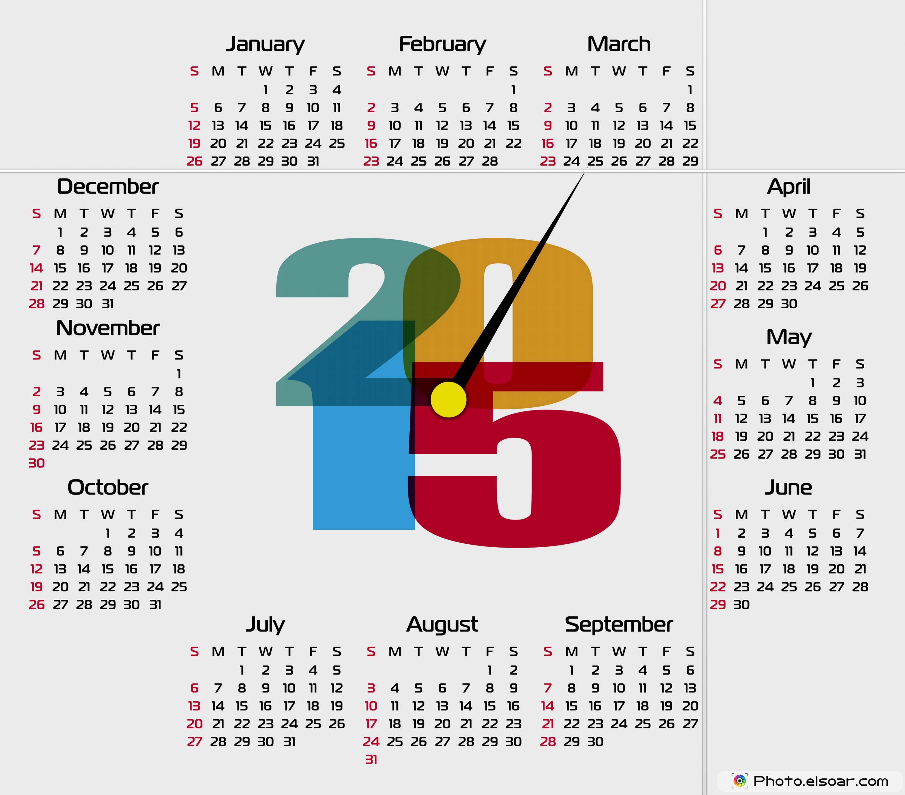 2015 Calendar Printable Free Design