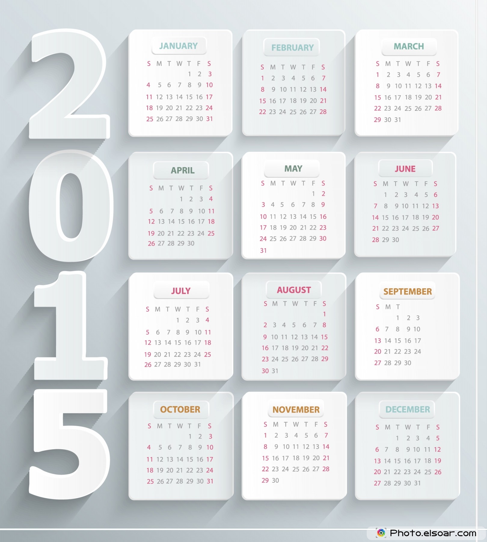 2015 Calendar Template Design