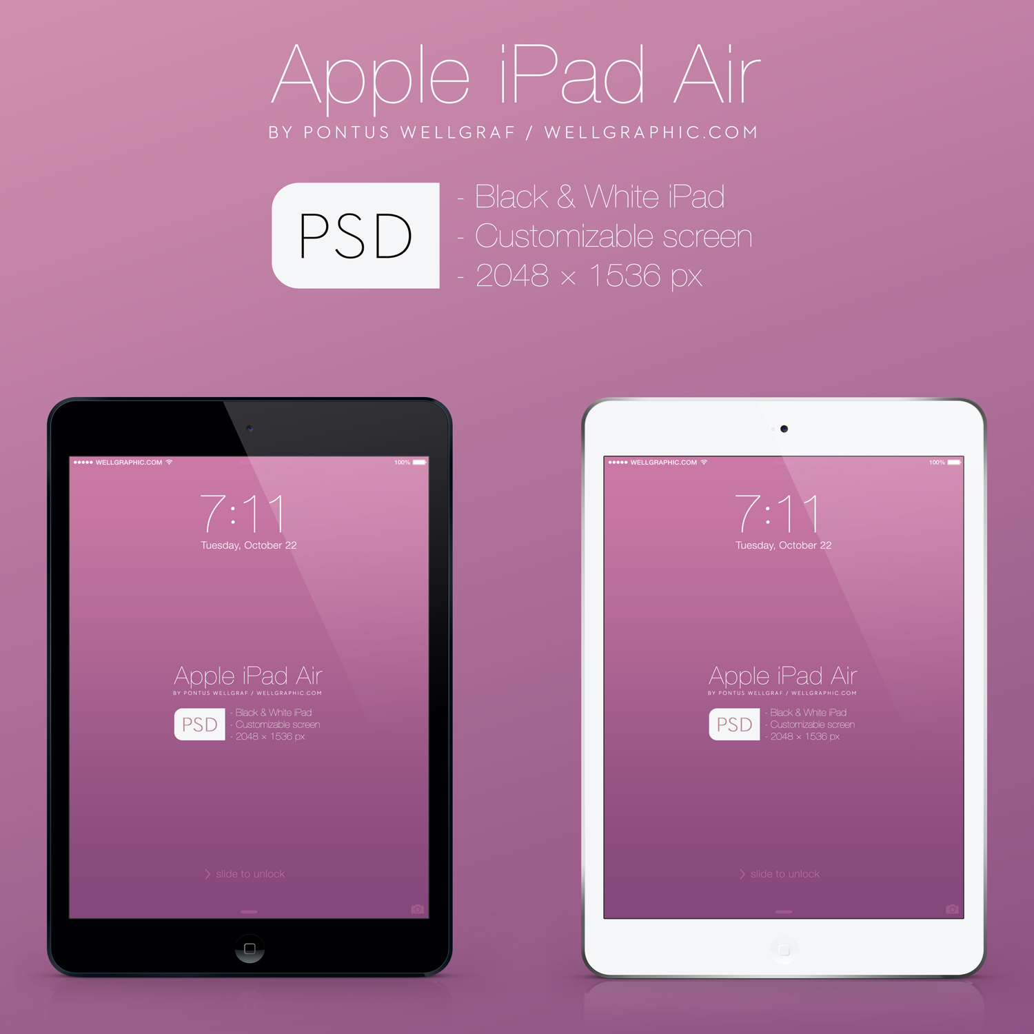 Air iPad PSD Mockup