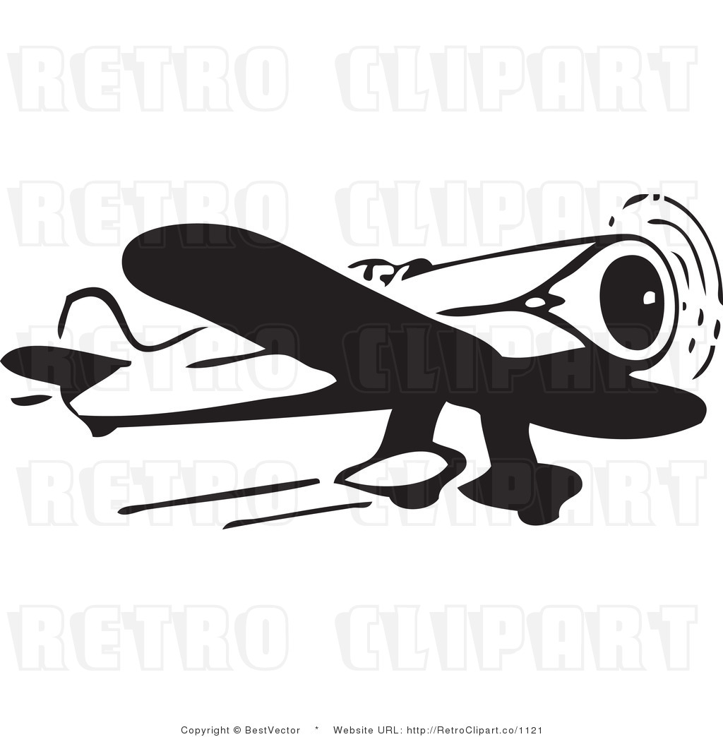 Airplane Clip Art Black and White