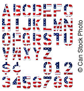 American Flag Alphabet Letters