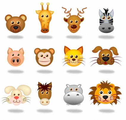 Animals Face Icons Animals Face Icons