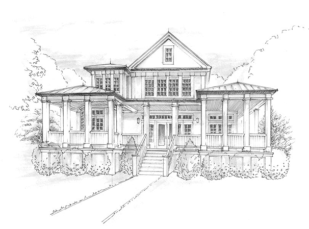 Architectural Line Design Drawing